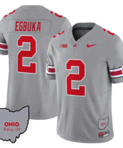Alternative view of Emeka Egbuka Jersey #22 Ohio State Rose Bowl Patch Football All Stitched