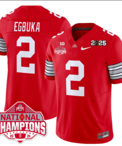 Emeka Egbuka Jersey #2 Ohio State 2025 CFP Patch National Champions Football All Stitched