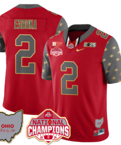 Emeka Egbuka Jersey #2 Ohio State National Champions 2025 Patc Football All Stitched