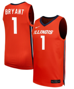 Genesis Bryant Jersey #1 Illinois Fighting Illini NIL Basketball Orange