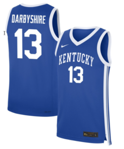Grant Darbyshire Jersey #13 Kentucky Wildcats NIL Basketball Royal
