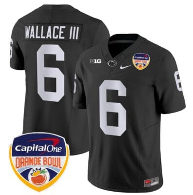 Harrison Wallace III Jersey #6 Penn State Orange Bowl Patch Football All Stitched