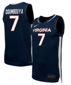 Hawaii Doumbouya Jersey #7 Virginia Cavaliers NIL Basketball Navy
