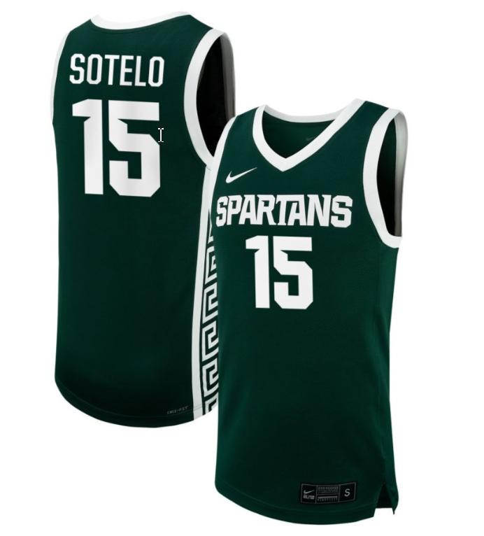 Ines Sotelo Jersey #15 Michigan State Spartans NIL Basketball Green 1 Ines Sotelo Jersey #15 Michigan State Spartans NIL Basketball Green