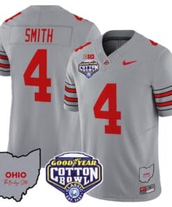 Jeremiah Smith Jersey #4 Ohio State Buckeyes Cotton Bowl Patch Stitched Black