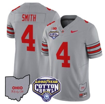 Jeremiah Smith Jersey #4 Ohio State Buckeyes Cotton Bowl Patch Stitched Black