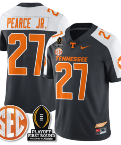 James Pearce Jr Jersey #27 Tennessee Vols Playoff First Round Patch Football All Stitched