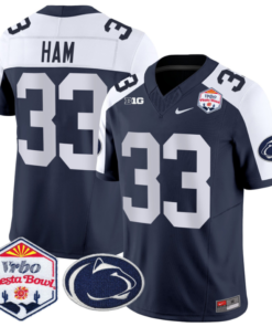 Jack Ham Jersey #33 Penn State 2024 Fiesta Bowl Patch Football All Stitched