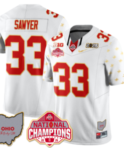 Jack Sawyer Jersey #33 Ohio State National Champions 2025 Patch Football All Stitched