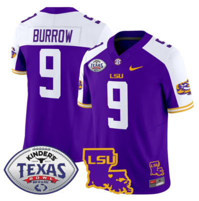 Joe Burrow Jersey #9 LSU Tigers 2024 Texas Bowl Football Stitched 14 Joe Burrow Jersey #9 LSU Tigers 2024 Texas Bowl Football Stitched