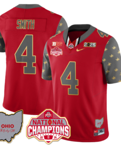 Jeremiah Smith Jersey #4 Ohio State National Champions 2025 Patch Football All Stitched