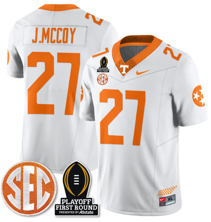 Jermod McCoy Jersey #27 Tennessee Vols Playoff First Round Patch Football All Stitched 3 Jermod McCoy Jersey #27 Tennessee Vols Playoff First Round Patch Football All Stitched - Image 3