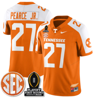 James Pearce Jr Jersey #27 Tennessee Vols Playoff First Round Patch Football All Stitched