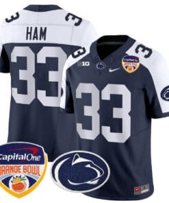 Jack Ham Jersey 33 Penn State Orange Bowl Patch Stitched Navy Alternate