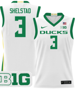 Jackson Shelstad Jersey #3 Oregon Ducks 2024 Lightweight Basketball White