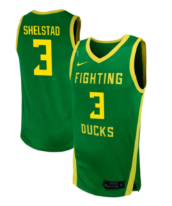 Jackson Shelstad Jersey #3 Oregon Ducks NIL Basketball Green