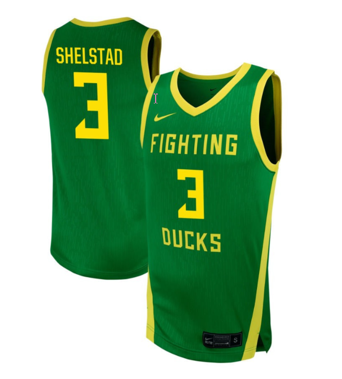 Jackson Shelstad Jersey #3 Oregon Ducks NIL Basketball Green 1 Jackson Shelstad Jersey #3 Oregon Ducks NIL Basketball Green