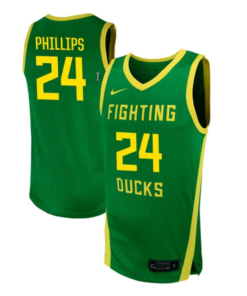 Jamari Phillips Jersey #24 Oregon Ducks NIL Basketball Green