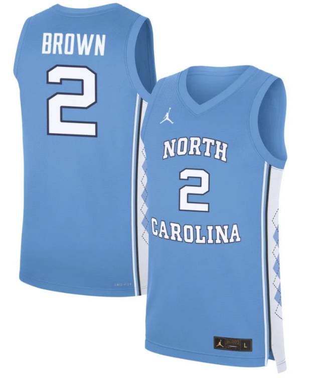 James Brown Jersey #2 North Carolina Tar Heels Basketball Blue 1 James Brown Jersey #2 North Carolina Tar Heels Basketball Blue