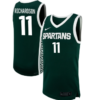 Jase Richardson Jersey #11 Michigan State Spartans NIL Basketball Green 5 Jase Richardson Jersey #11 Michigan State Spartans NIL Basketball Green