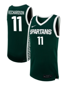 Jase Richardson Jersey #11 Michigan State Spartans NIL Basketball Green