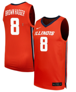 Jasmine Brown Hagger Jersey #8 Illinois Fighting Illini NIL Basketball Orange