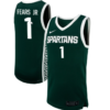 Jeremy Fears Jr Jersey #1 Michigan State Spartans NIL Basketball Green 5 Jeremy Fears Jr Jersey #1 Michigan State Spartans NIL Basketball Green