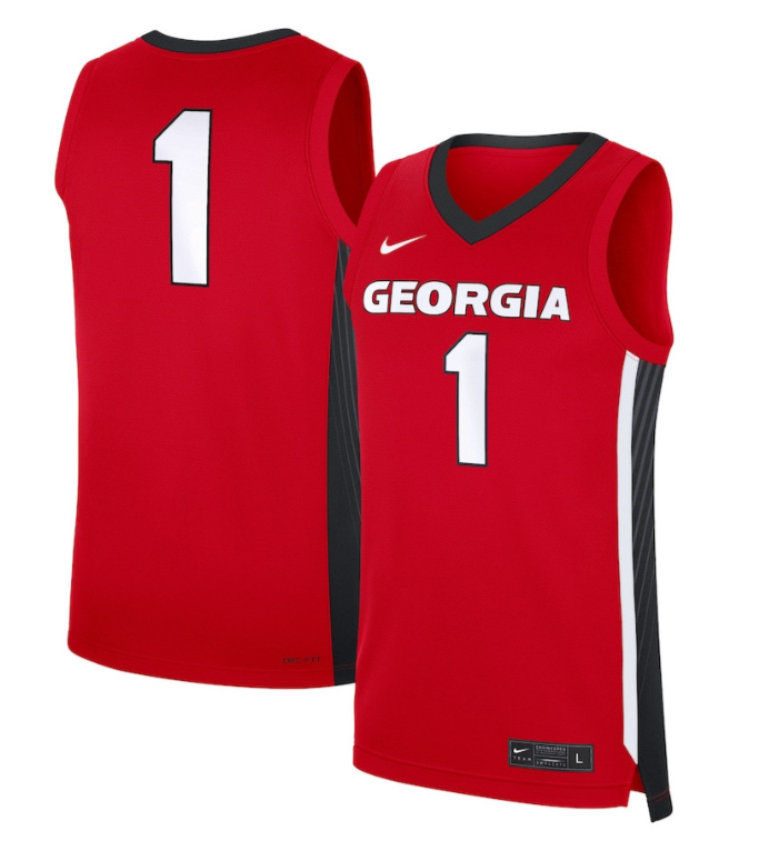 Jersey #1 Georgia Bulldogs NIL Basketball Red 1 Jersey #1 Georgia Bulldogs NIL Basketball Red