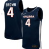 Jillian Brown Jersey #4 Virginia Cavaliers NIL Basketball Navy