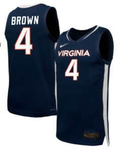 Jillian Brown Jersey #4 Virginia Cavaliers NIL Basketball Navy