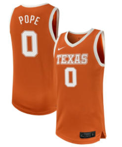 Jordan Pope Jersey #0 Texas Longhorns NIL Basketball Texas Orange