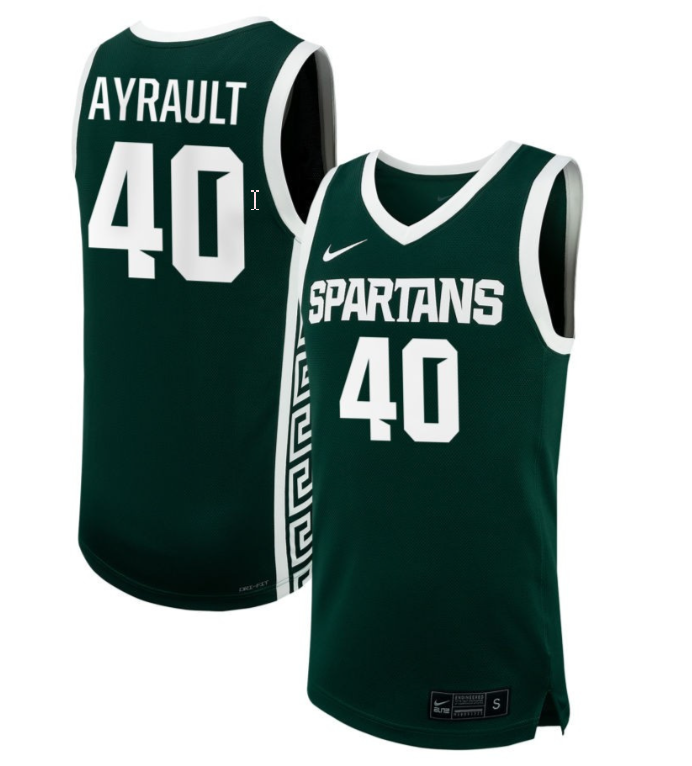 Julia Ayrault Jersey #40 Michigan State Spartans NIL Basketball Green 1 Julia Ayrault Jersey #40 Michigan State Spartans NIL Basketball Green