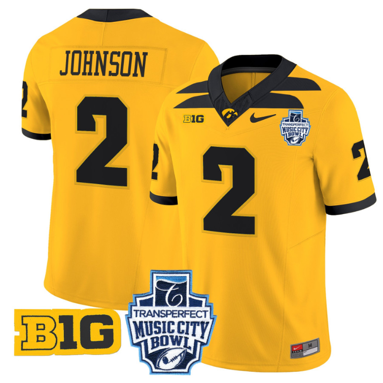 Kaleb Johnson Jersey #2 Iowa Hawkeyes 2024 Music City Bowl Patch Black Alternate 3 Kaleb Johnson Jersey #2 Iowa Hawkeyes 2024 Music City Bowl Patch Black Alternate - Image 3