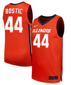 Kendall Bostic Jersey #44 Illinois Fighting Illini NIL Basketball Orange