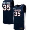 Latasha Lattimore Jersey #35 Virginia Cavaliers NIL Basketball Navy