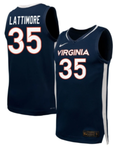 Latasha Lattimore Jersey #35 Virginia Cavaliers NIL Basketball Navy
