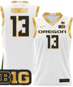 Luke Ridnour Jersey #13 Oregon Ducks 2024 Lightweight Basketball White Gold