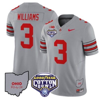 Miyan Williams Jersey #3 Ohio State Buckeyes Cotton Bowl Patch Football All Stitched 12 Miyan Williams Jersey #3 Ohio State Buckeyes Cotton Bowl Patch Football All Stitched