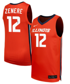 Mia Zenere Jersey #12 Illinois Fighting Illini NIL Basketball Orange