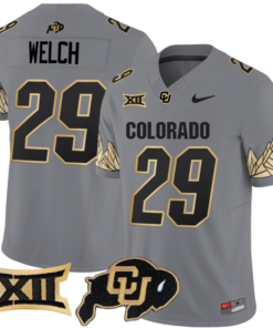 Micah Welch Jersey 29 Colorado Buffaloes Vapor Limited Football Gray