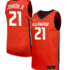 Morez Johnson Jr Jersey #21 Illinois Fighting Illini NIL Basketball Orange