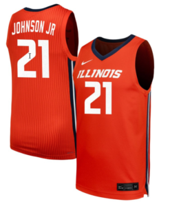 Morez Johnson Jr Jersey #21 Illinois Fighting Illini NIL Basketball Orange