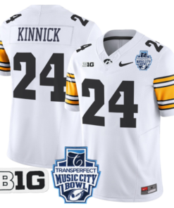 Alternative view of Nile Kinnick Jersey #24 Iowa Hawkeyes 2024 Music City Bowl Patch Football All Stitched