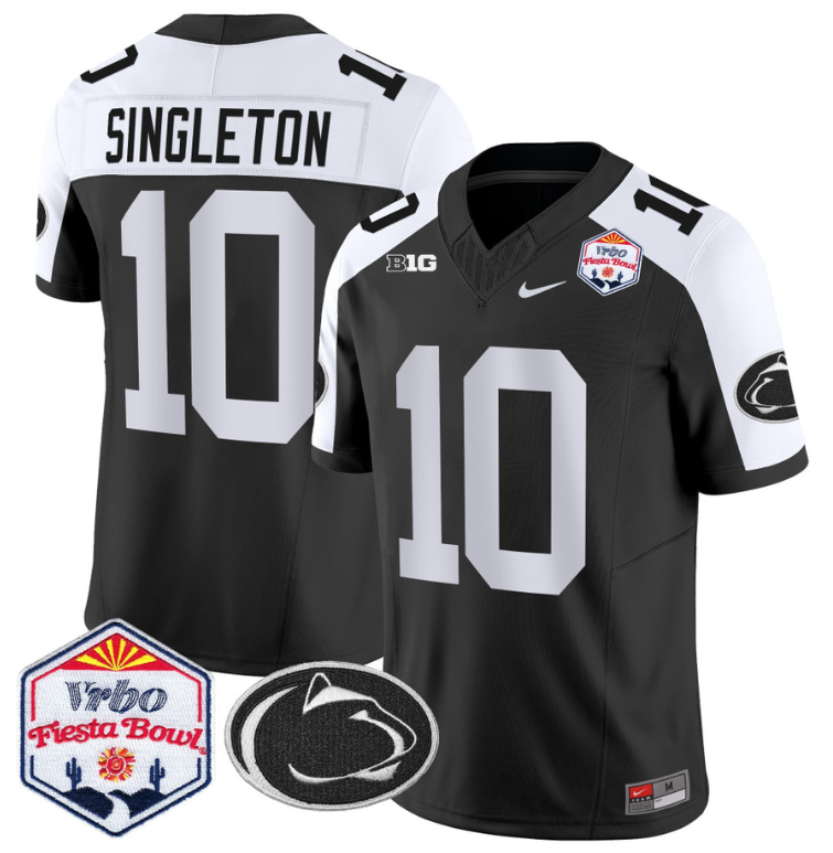 Nicholas Singleton Jersey #10 Penn State 2024 Fiesta Bowl Patch Football All Stitched 4 Nicholas Singleton Jersey #10 Penn State 2024 Fiesta Bowl Patch Football All Stitched - Image 4