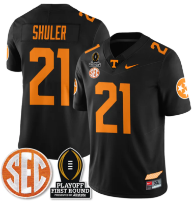 Navy Shuler Jersey #21 Tennessee Vols Playoff First Round Patch Football All Stitched