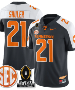 Navy Shuler Jersey #21 Tennessee Vols Playoff First Round Patch Football All Stitched