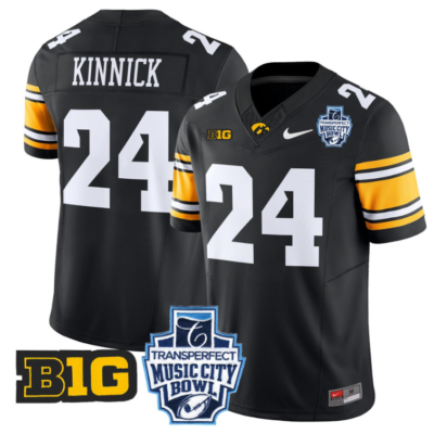Nile Kinnick Jersey #24 Iowa Hawkeyes 2024 Music City Bowl Patch Football All Stitched