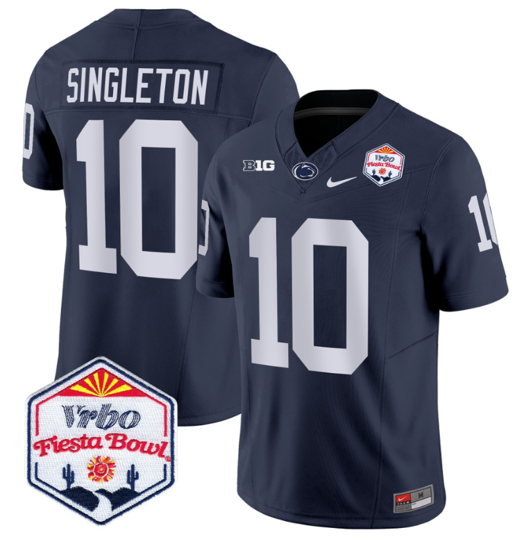 Nicholas Singleton Jersey #10 Penn State 2024 Fiesta Bowl Patch Football All Stitched 2 Nicholas Singleton Jersey #10 Penn State 2024 Fiesta Bowl Patch Football All Stitched - Image 2