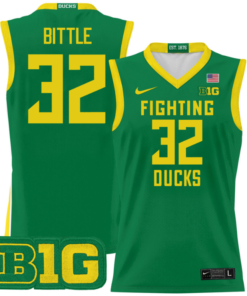 Nate Bittle Jersey #32 Oregon Ducks 2024 Lightweight Basketball Green
