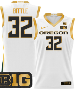 Nate Bittle Jersey #32 Oregon Ducks 2024 Lightweight Basketball White Gold